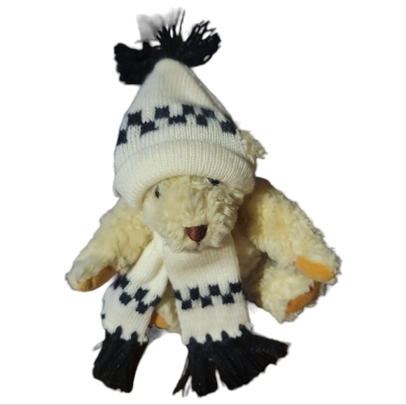 Vtg 93 Kitties Polar Bear Knitted Scarf Hat Movable Arms Legs - Picture 1 of 7